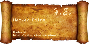 Hacker Edina névjegykártya